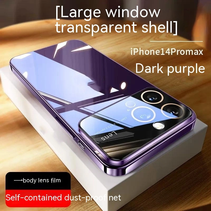 High-grade Large Window Phone Case Electroplated Transparent Soft Shell