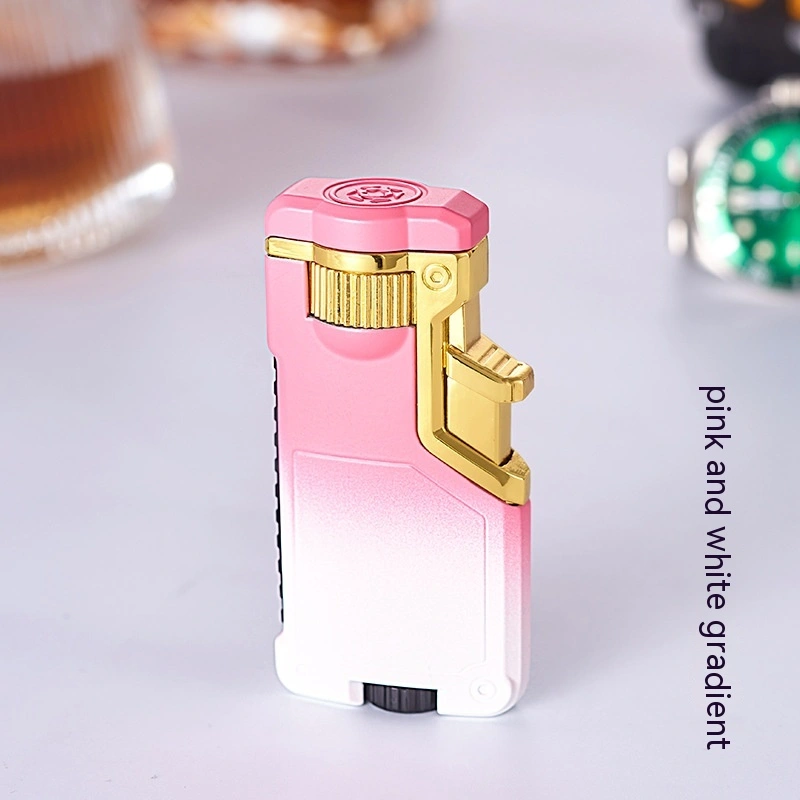Three-color Flame Metal Inflatable Windproof Lighter