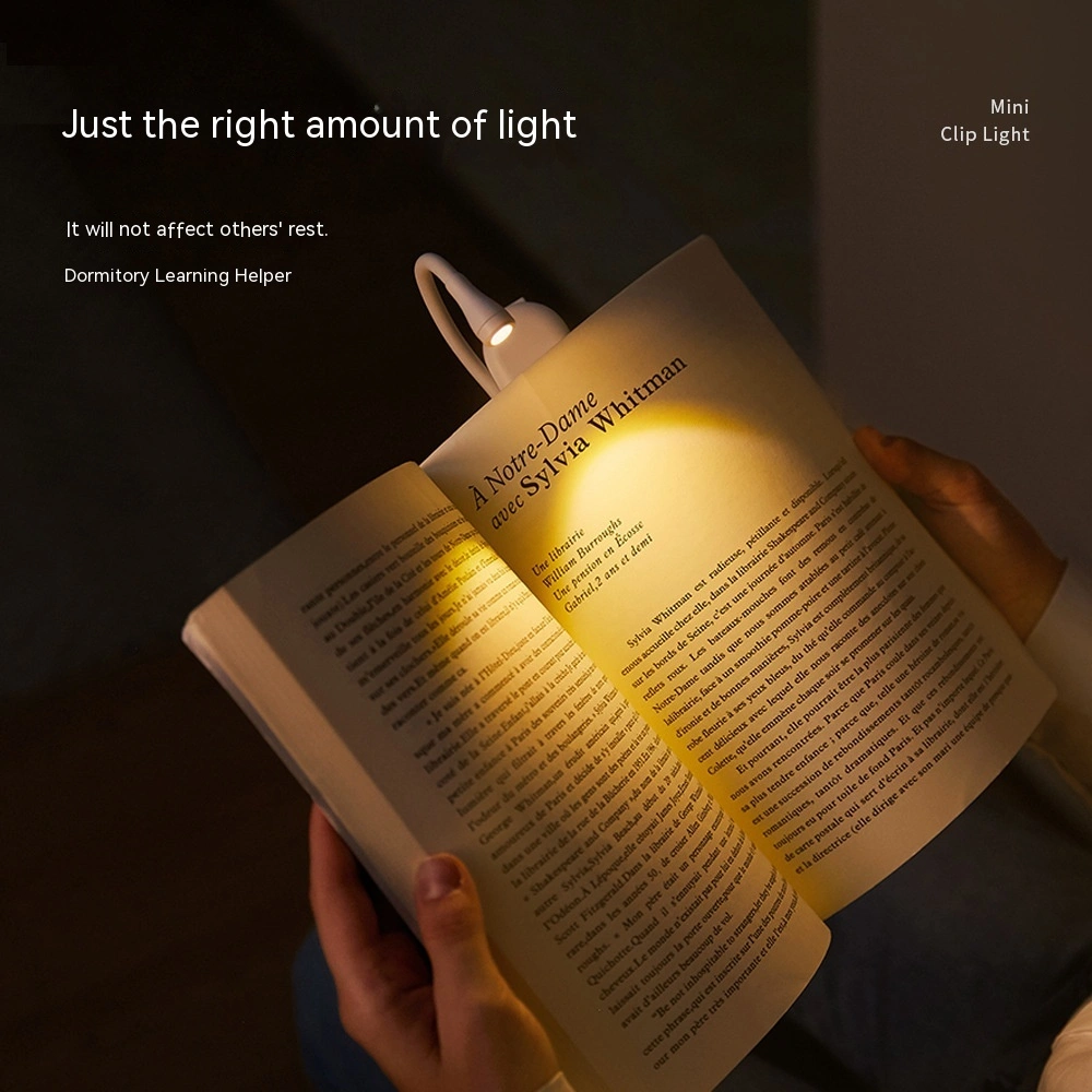 Book Holder Small Night Lamp USB Rechargeable LED Eye Protection