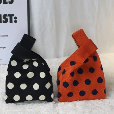 Fashionable Simple Knitting Dot Shoulder Bag Tote Bag