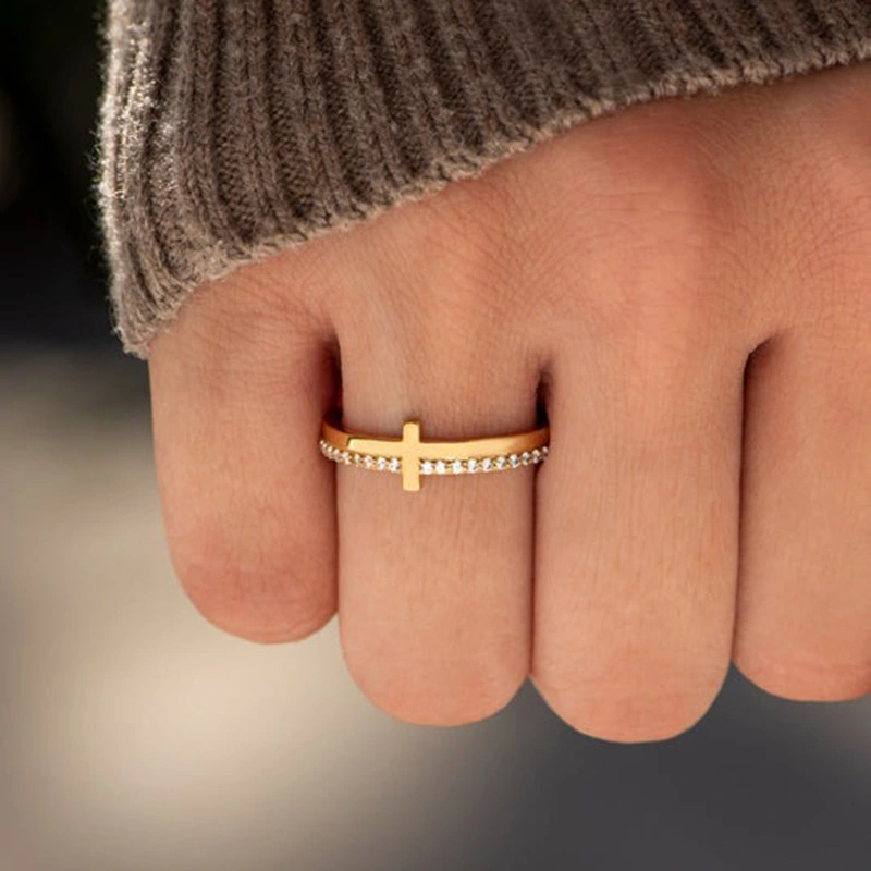Creative Copper Set Zircon Women's Ring
