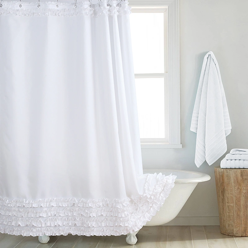 Environmentally Friendly Polyester Fabric Thickened Waterproof Shower Curtain