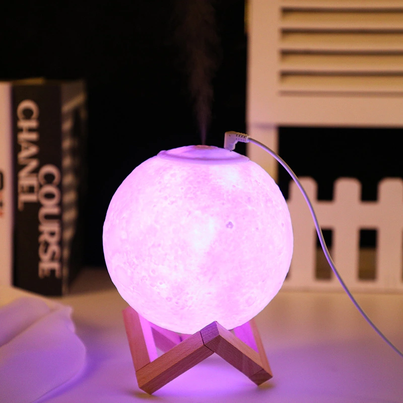 Mute Charging Humidifier Desktop Moon Light Bedside Decoration Usb Seven-color Night Light