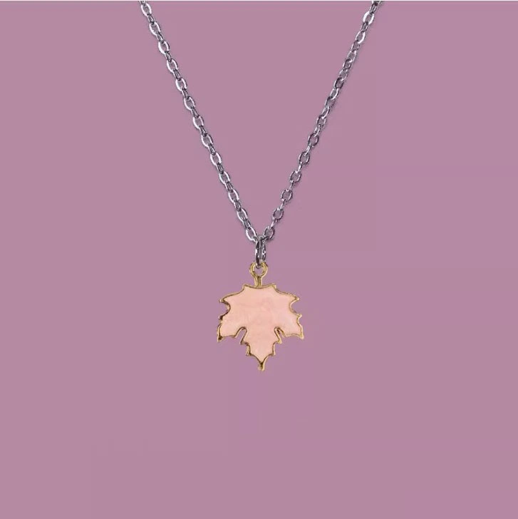 Blue Maple Leaf Simple Alloy Long Sweet Necklace