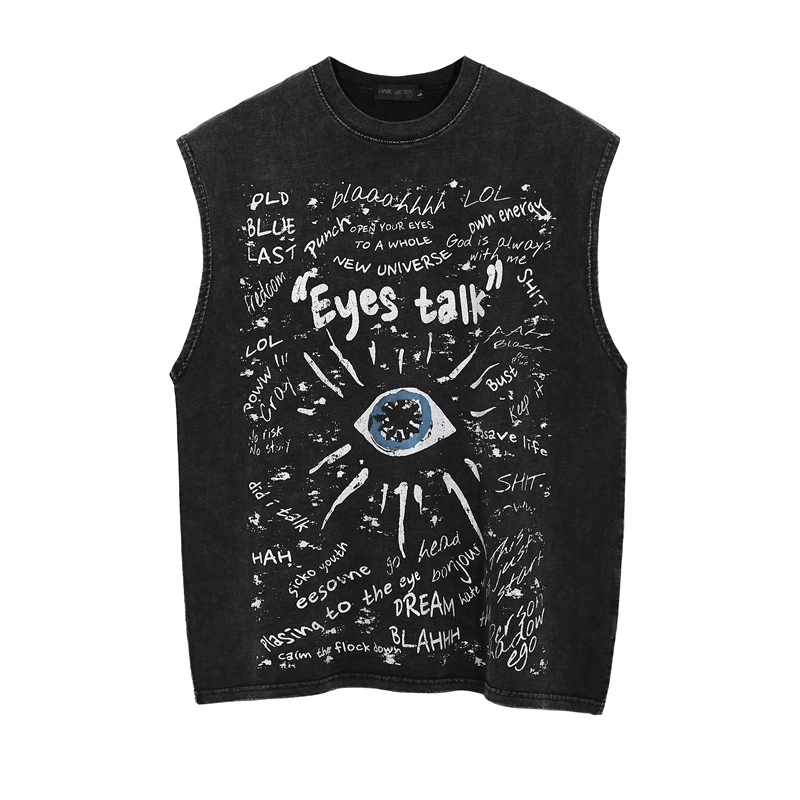 Distressed Vest High Street Sleeveless Half Sleeve Men's Vest