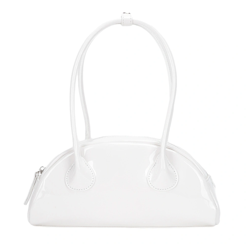 Women PU Shoulder Bag Semi-Circular Shape Retro Handbag Underarm Bag