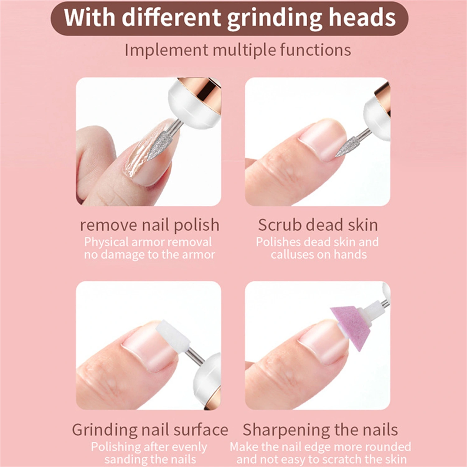 Electric Manicure Pedicure Kit, Cordless Nail Drill Machine Grinder