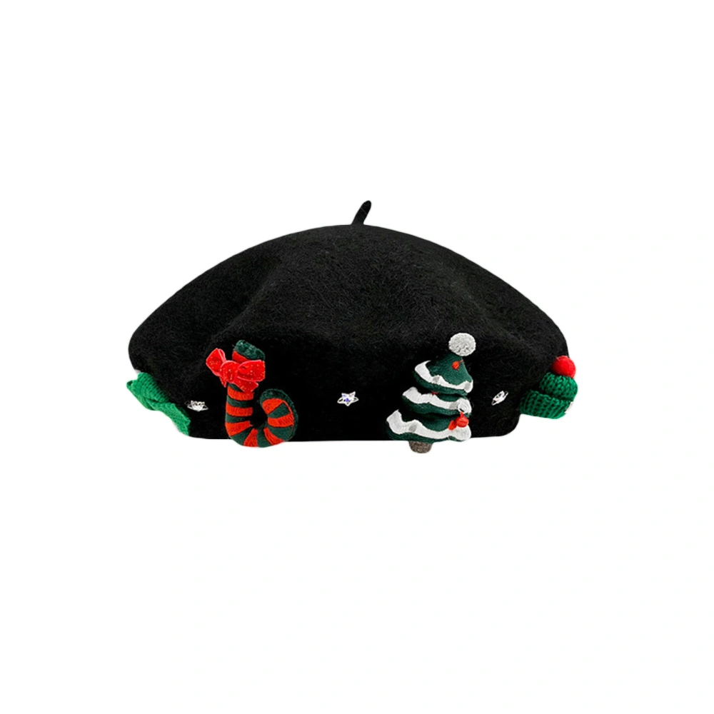 Women Christmas Beret Hat Winter Wool French Artist Beret Hats