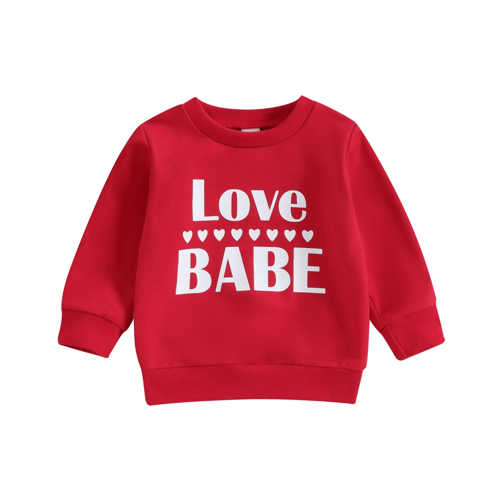 Baby Girls Boys Sweatshirts Letter Print Crew Neck Toddler Pullovers