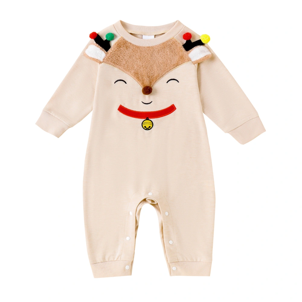 Baby Jumpsuits, Long Sleeve Elk Santa Claus Christmas Romper