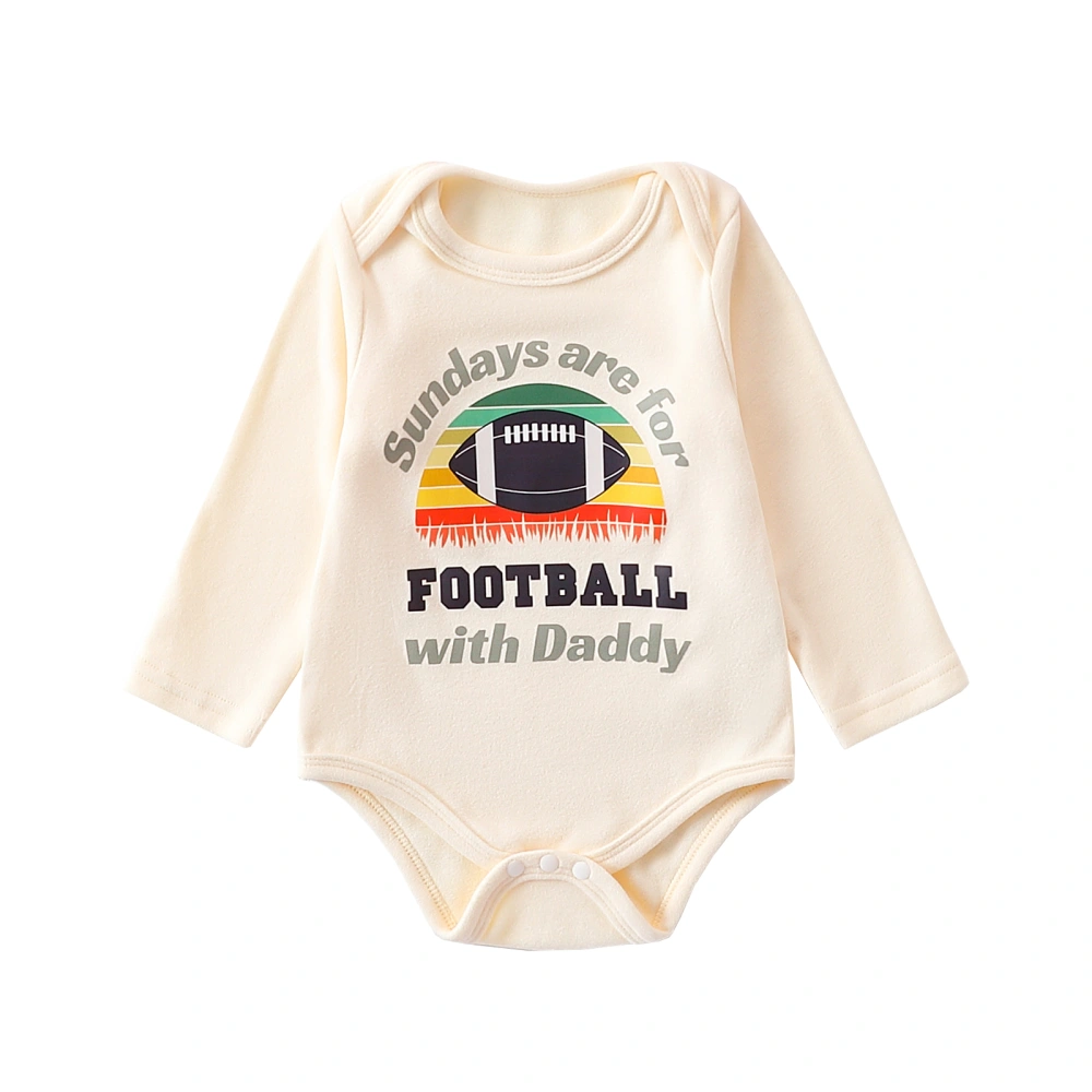 Baby Boys Girls Romper Long Sleeve Rainbow Football Print Bodysuit