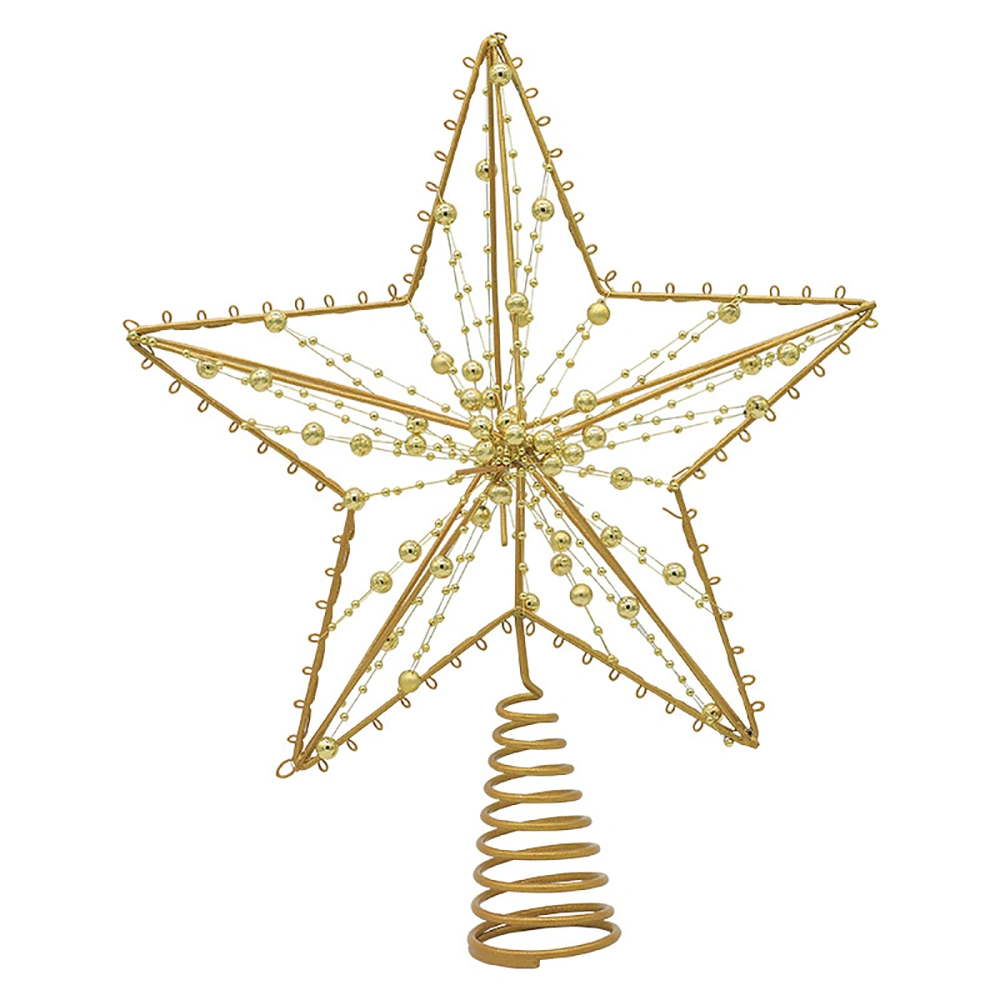 LED Christmas Tree Star Topper, Beaded Tree Topper Seasonal Decor