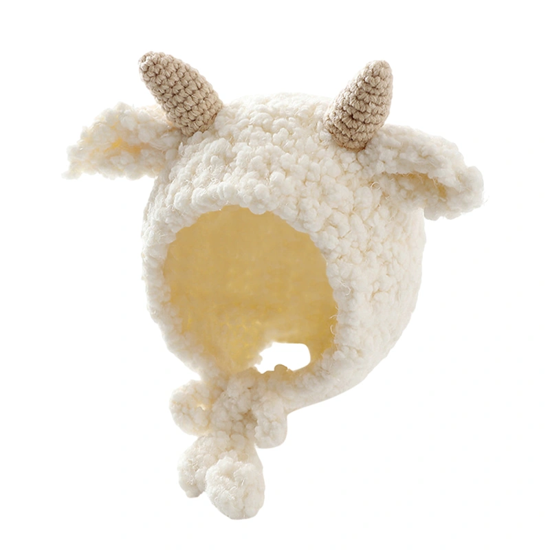 Baby Winter Hat Cute Goat Horn Beanie Soft Warm Cap with Ear Flaps