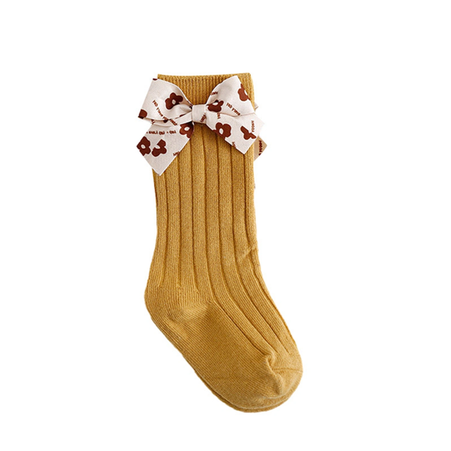 Baby Girls Princess Socks Cute Bow Ribbed Socks Breathable Crew Socks
