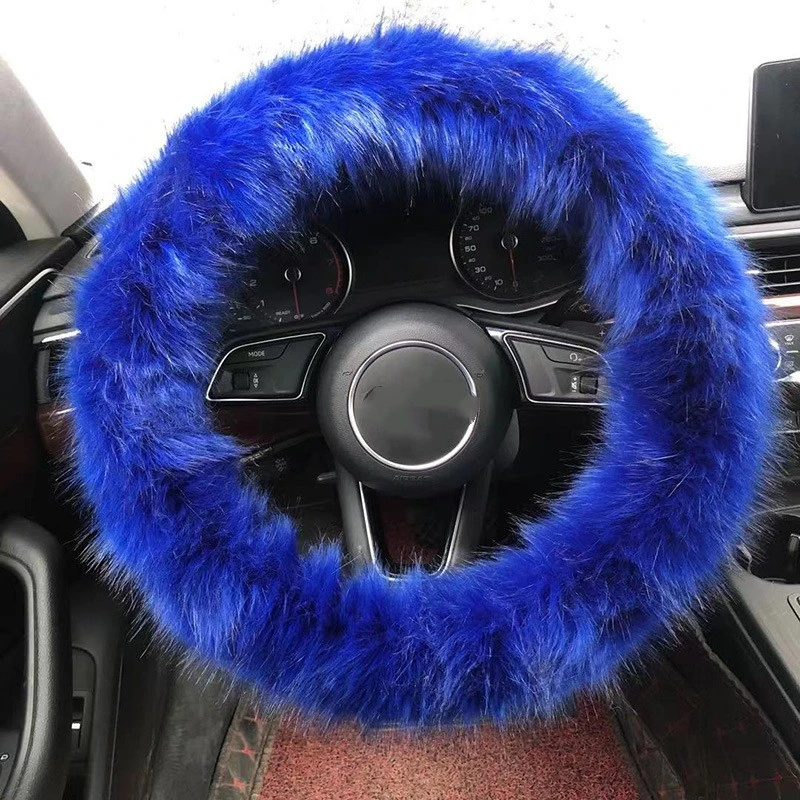Colorful Plush Warm Car Steering Wheel Cover
