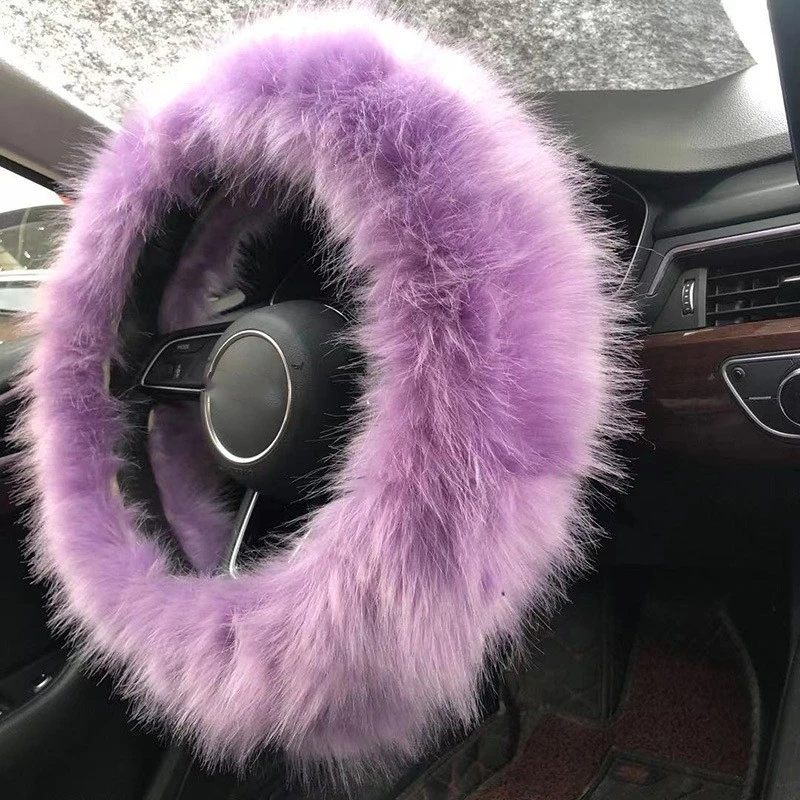 Colorful Plush Warm Car Steering Wheel Cover