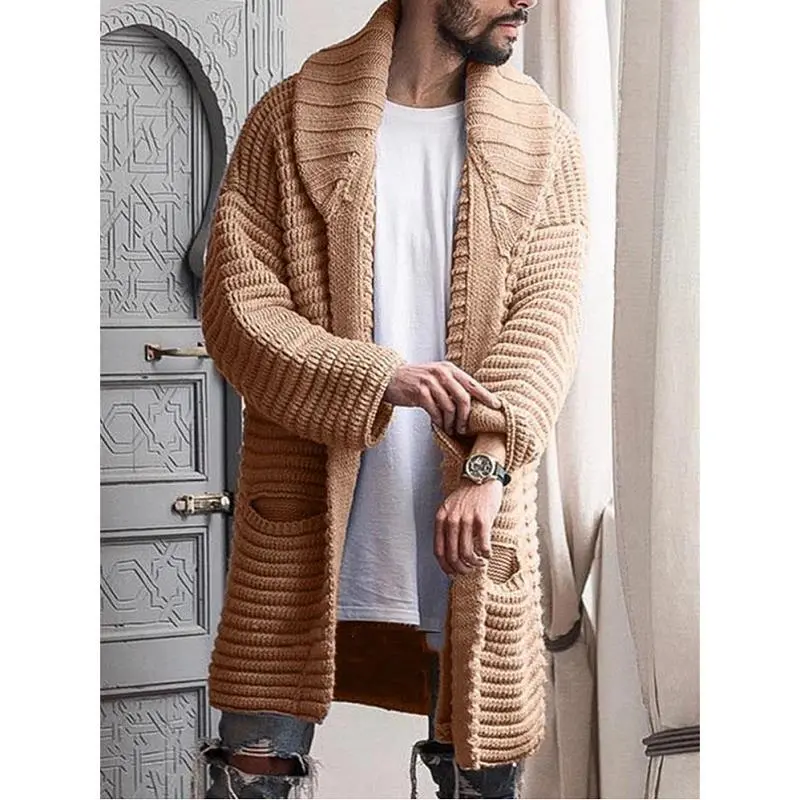 Men's Long Long Sleeve Cardigan Sweater Jacket