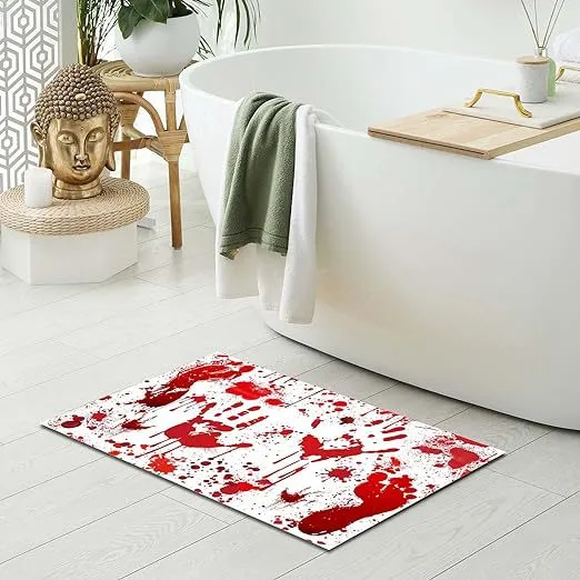 Halloween Household Blood Footprints Entrance Carpet