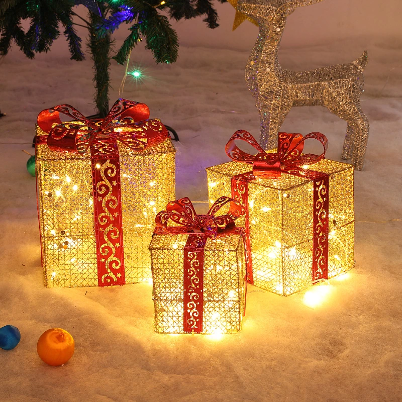 Christmas Decorative Gift Box Three-piece Decoration