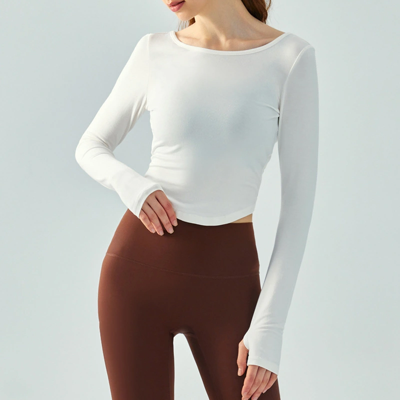 Women's Long Sleeve Color Loose Sports Top