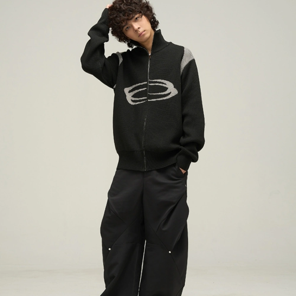 Men's American College Style Retro Niche Knit Jacket