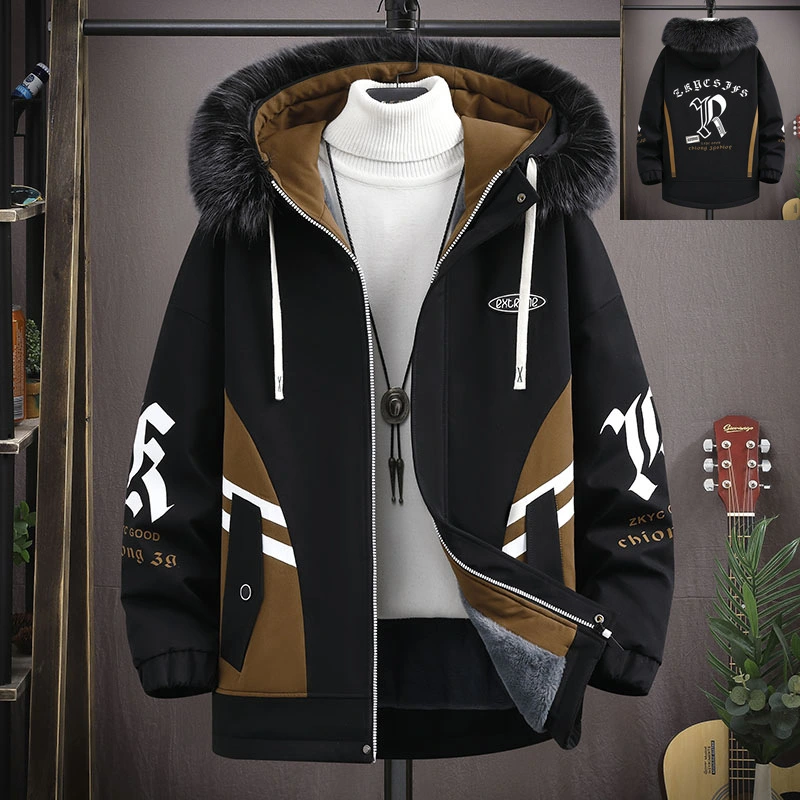 Velvet Padded Thickened Coat 15-year-old Boy Parker Cotton-padded Jacket