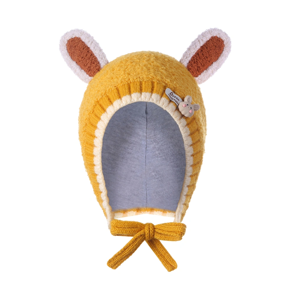 Baby Bunny Ears Hat, Soft Warm Cute Winter Cap Windproof Knit Hat