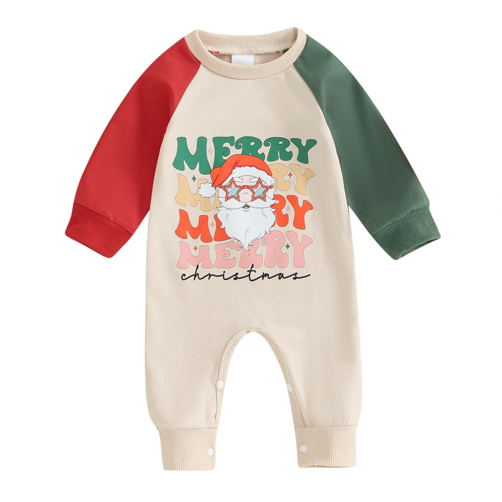 Baby Jumpsuit, Long Sleeve Letters Christmas Romper for Girls Boys