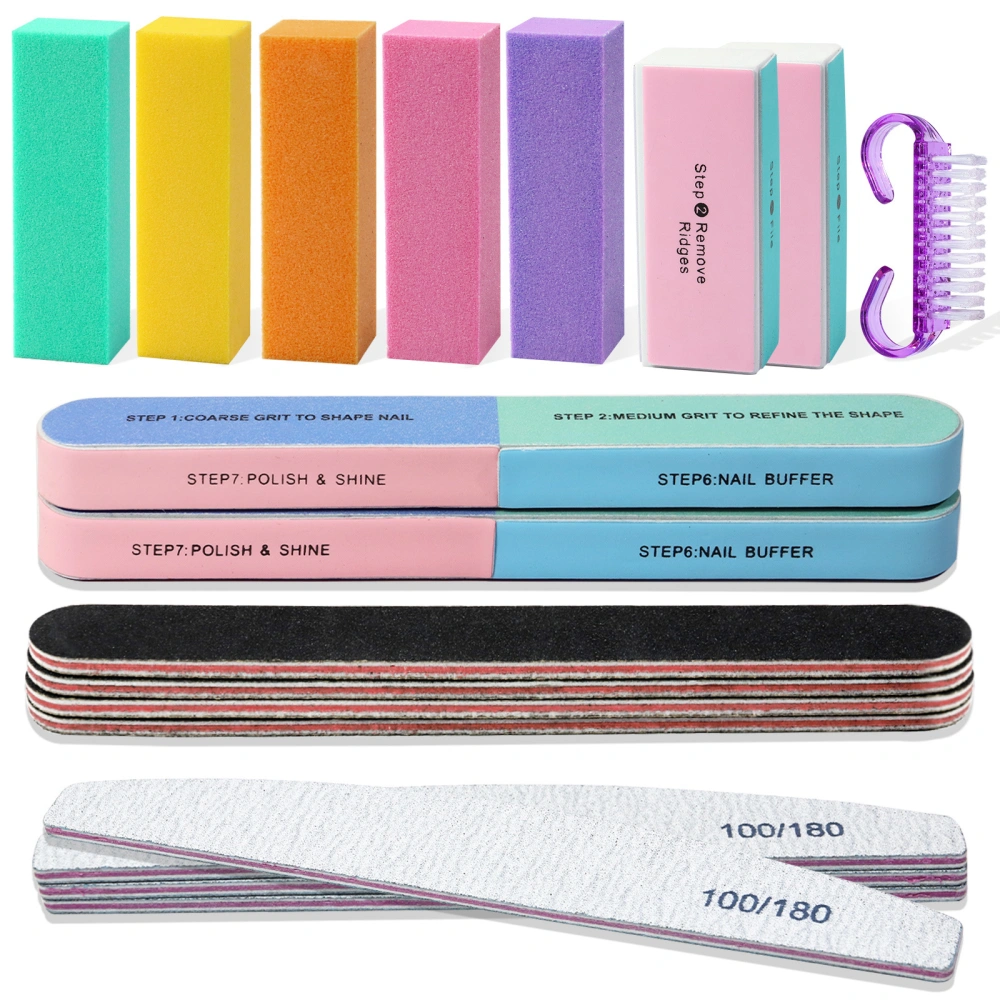 Nail Files and Buffers 100/180 Grit Nail File & Polishing Buffer Tools