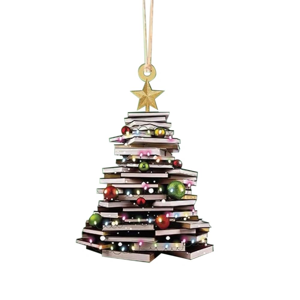 Christmas Hanging Ornament Acrylic Christmas Tree Bookshelf Pendant