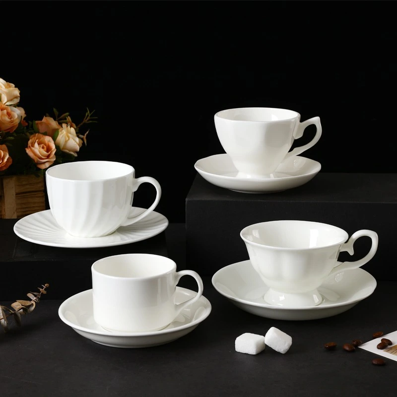 Coffee Set Ceramic Pure White European Afternoon Tea