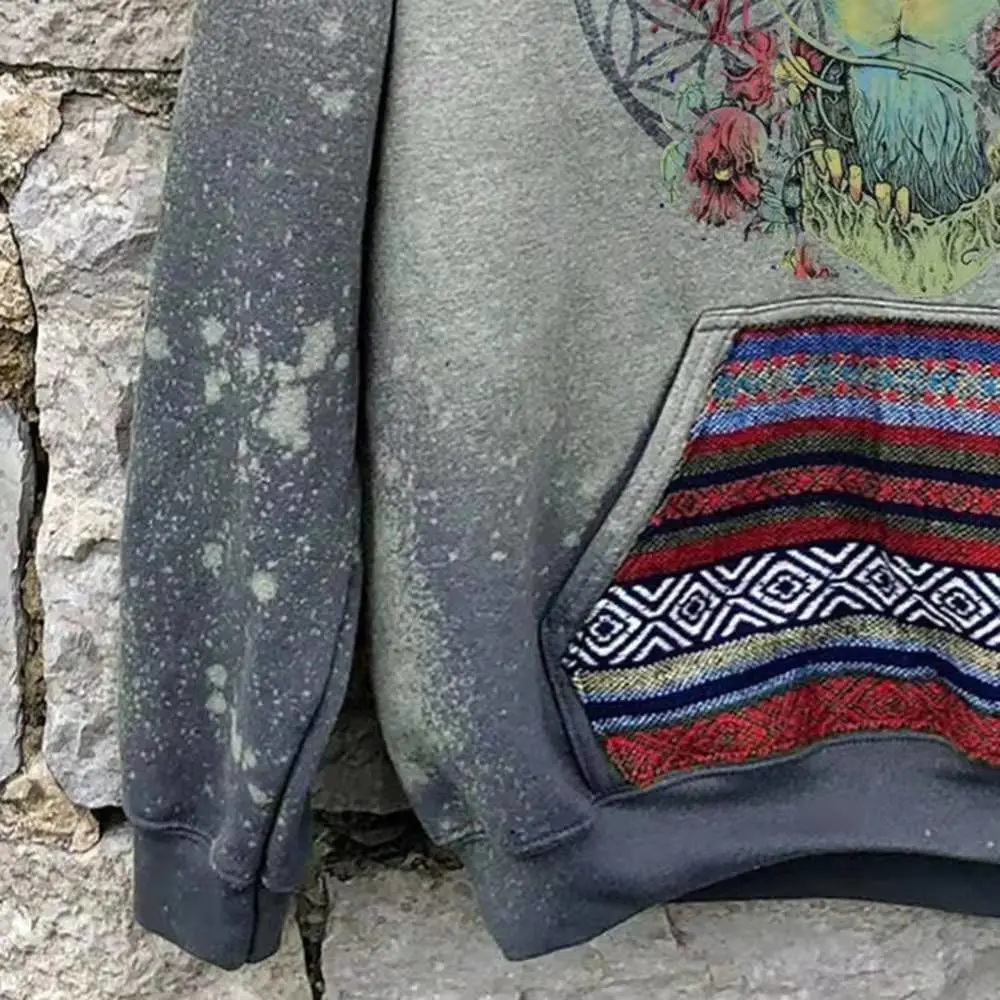 Printed Casual Hooded Men's Sweater