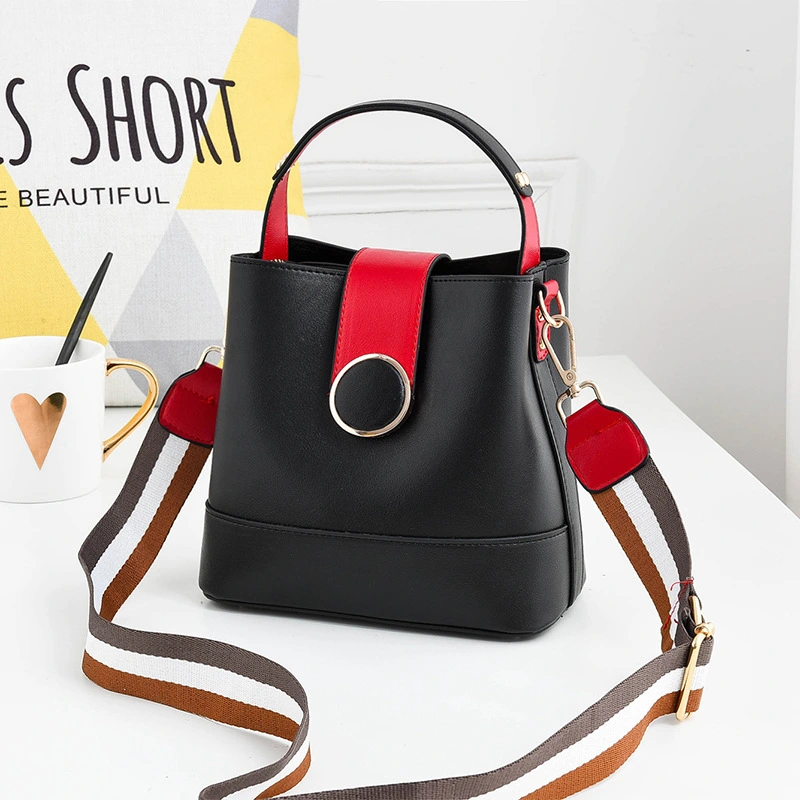 Women's single shoulder broadband bucket bag