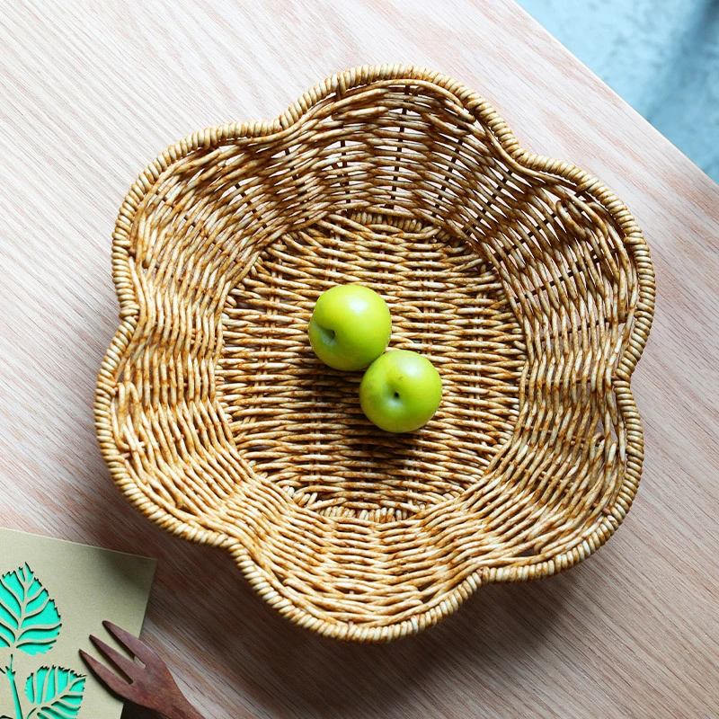 Rattan-like Flower Large Household Dried Fruit Candy Tray Light Luxury Snack Basket