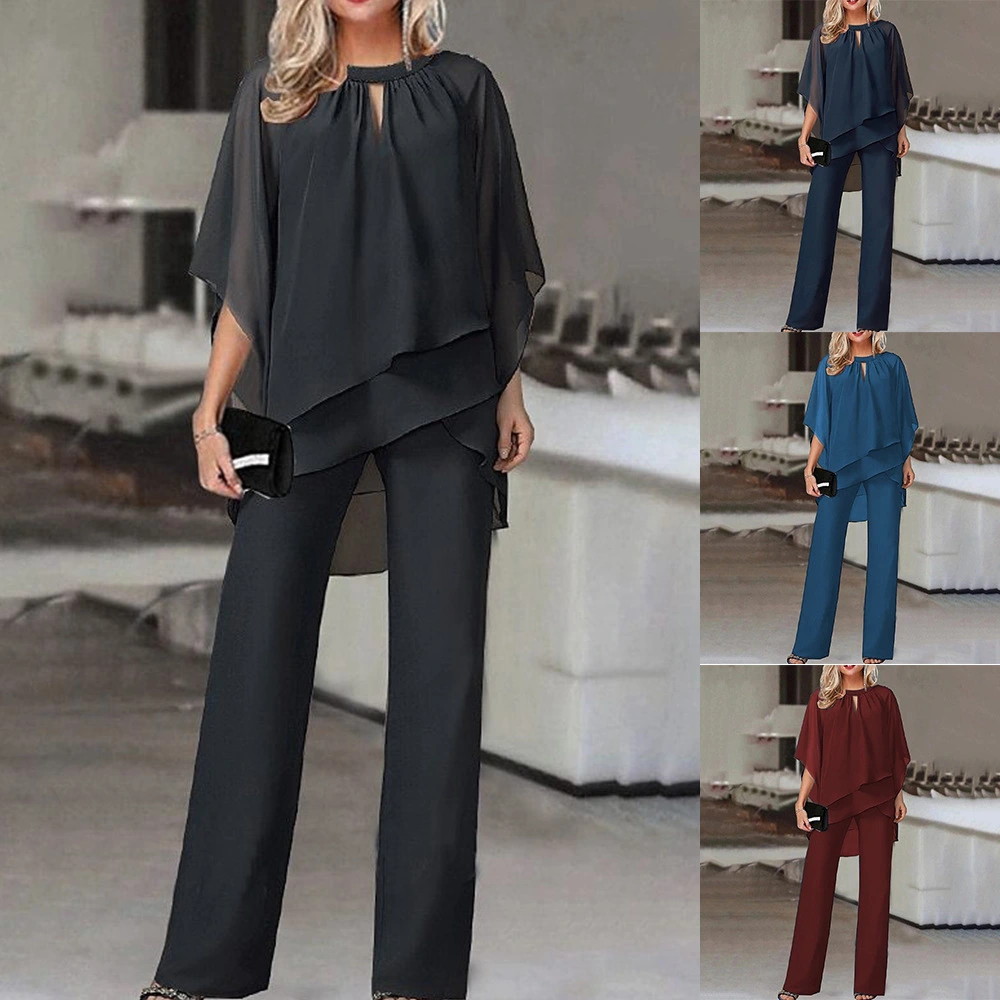 Solid Loose Casual Irregular Set