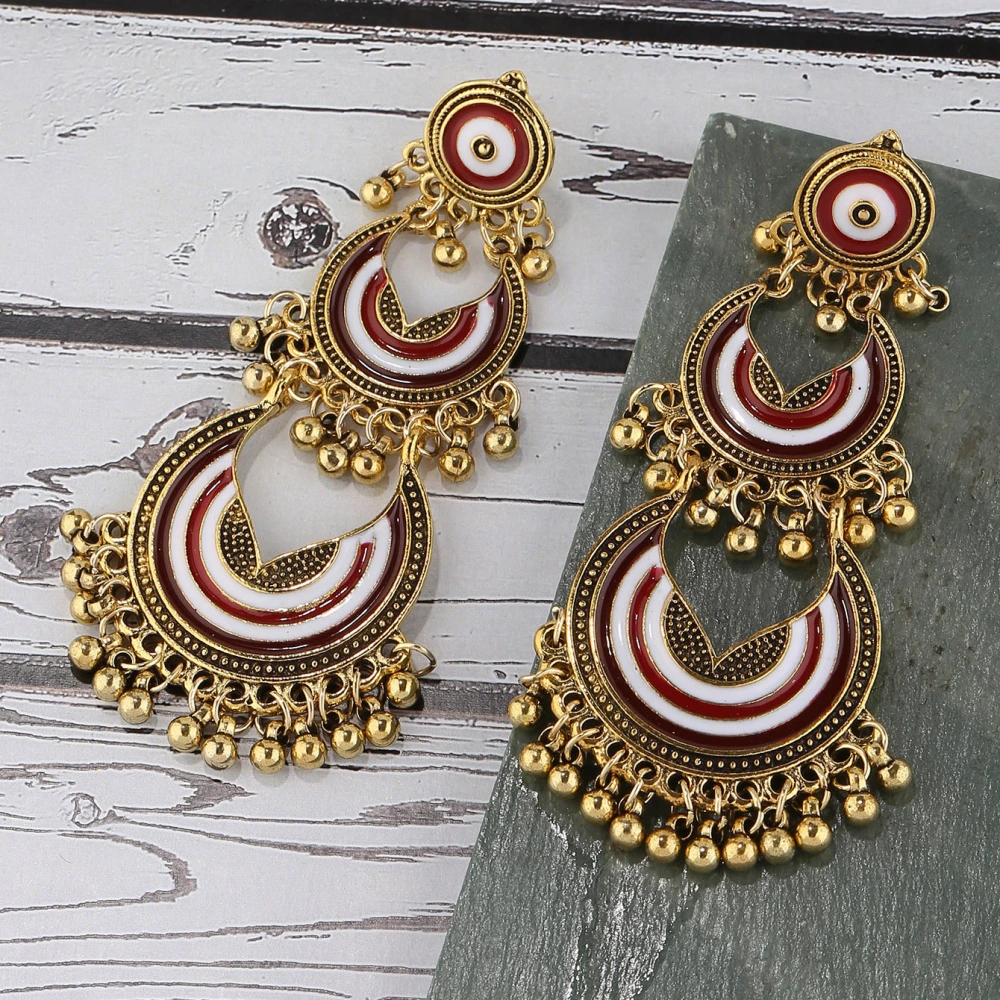 Earrings Alloy Pendant Indian Bell Bead Ear Pendants