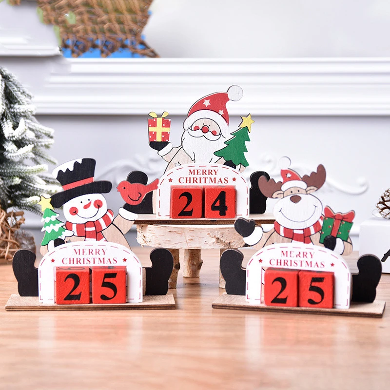 Christmas Painted Wooden Creative DIY Calendar Assembly Gift Decoration Ornaments