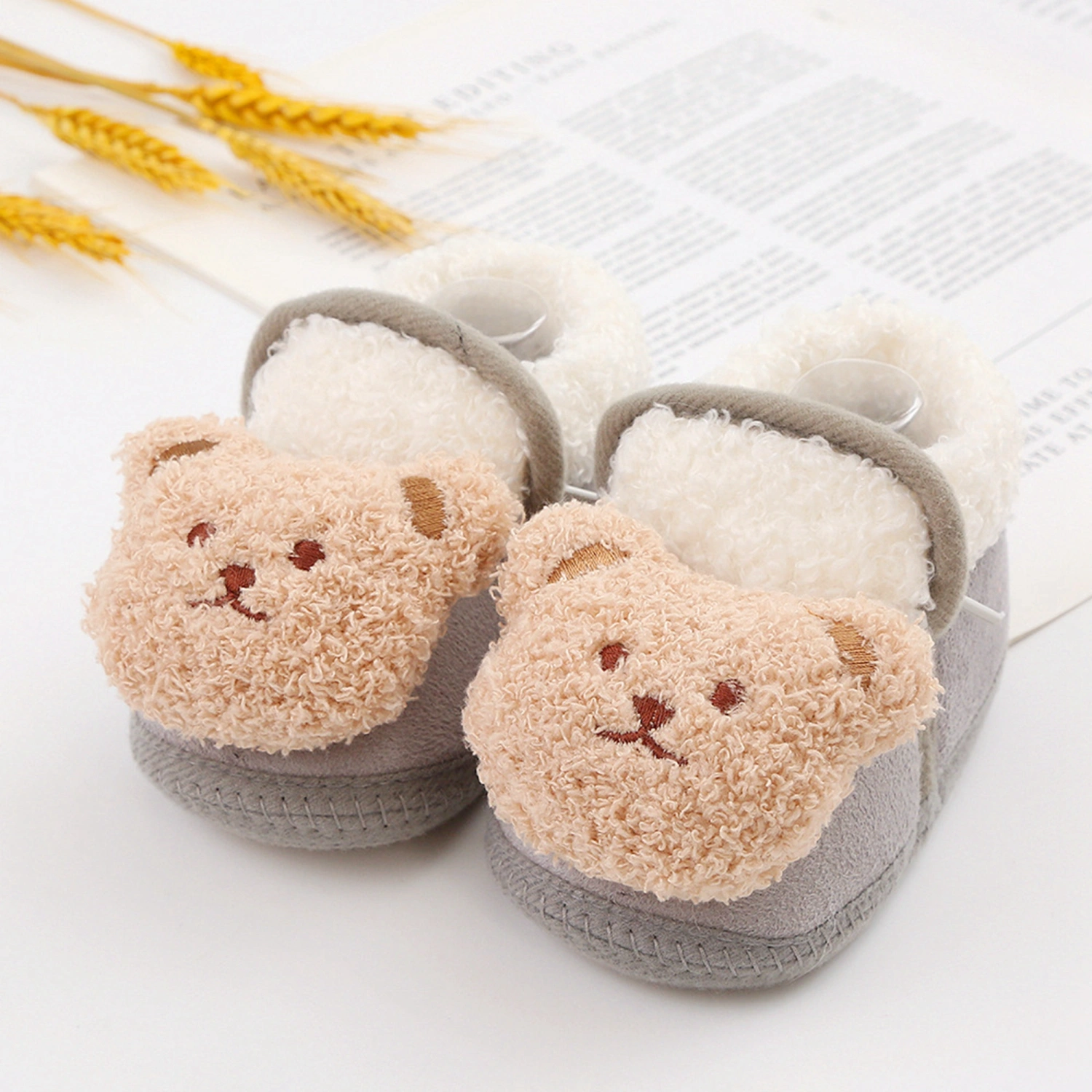 Baby Winter Shoes, Cartoon Bear Soft First Walking Shoes Toddler Shoes
