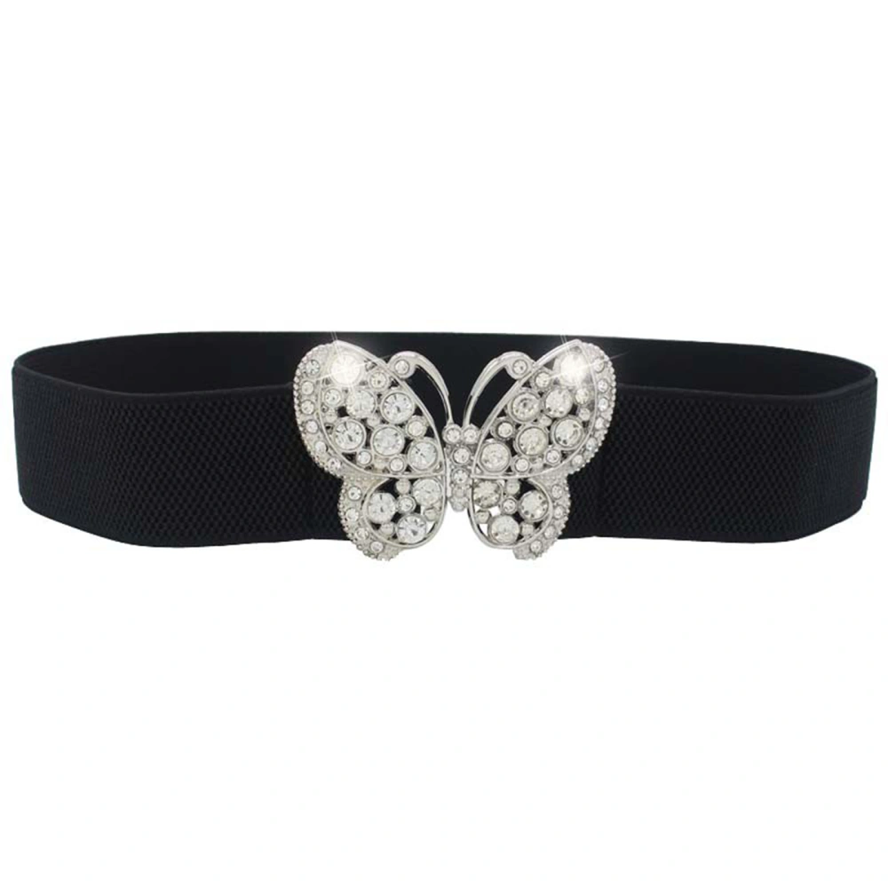 Women Fashion Wide Diamond Butterfly Belts for Jeans Pants Dress