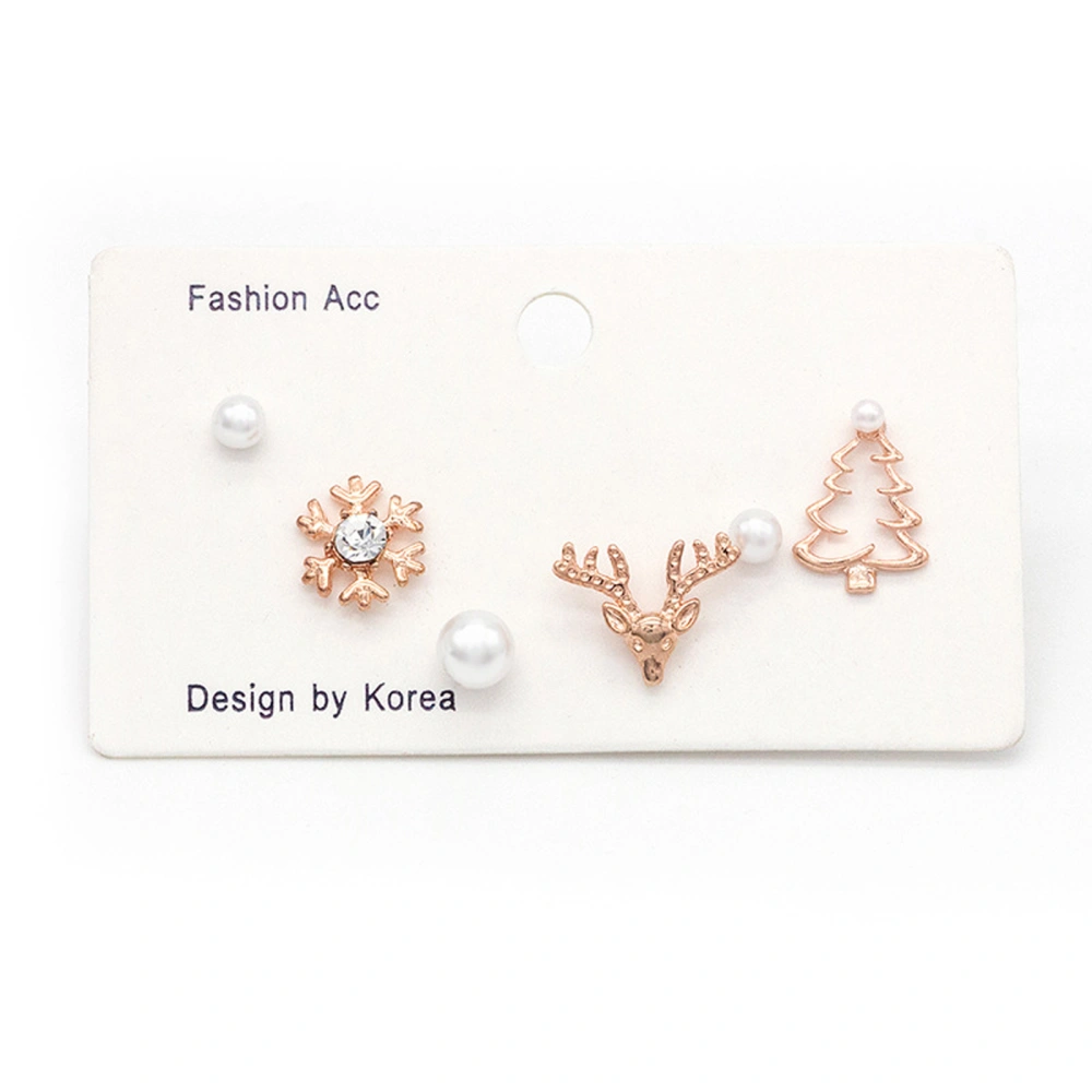 Women Christmas Earrings Set Lightweight Cute Holiday Stud Earrings 