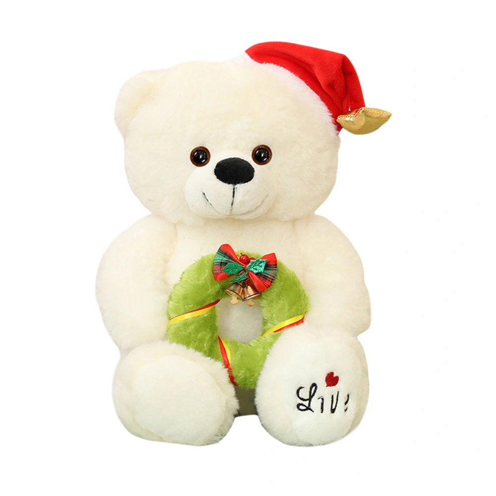 Christmas Bear Stuffed Animal Plush Toy with Candy/Gift/Wreath