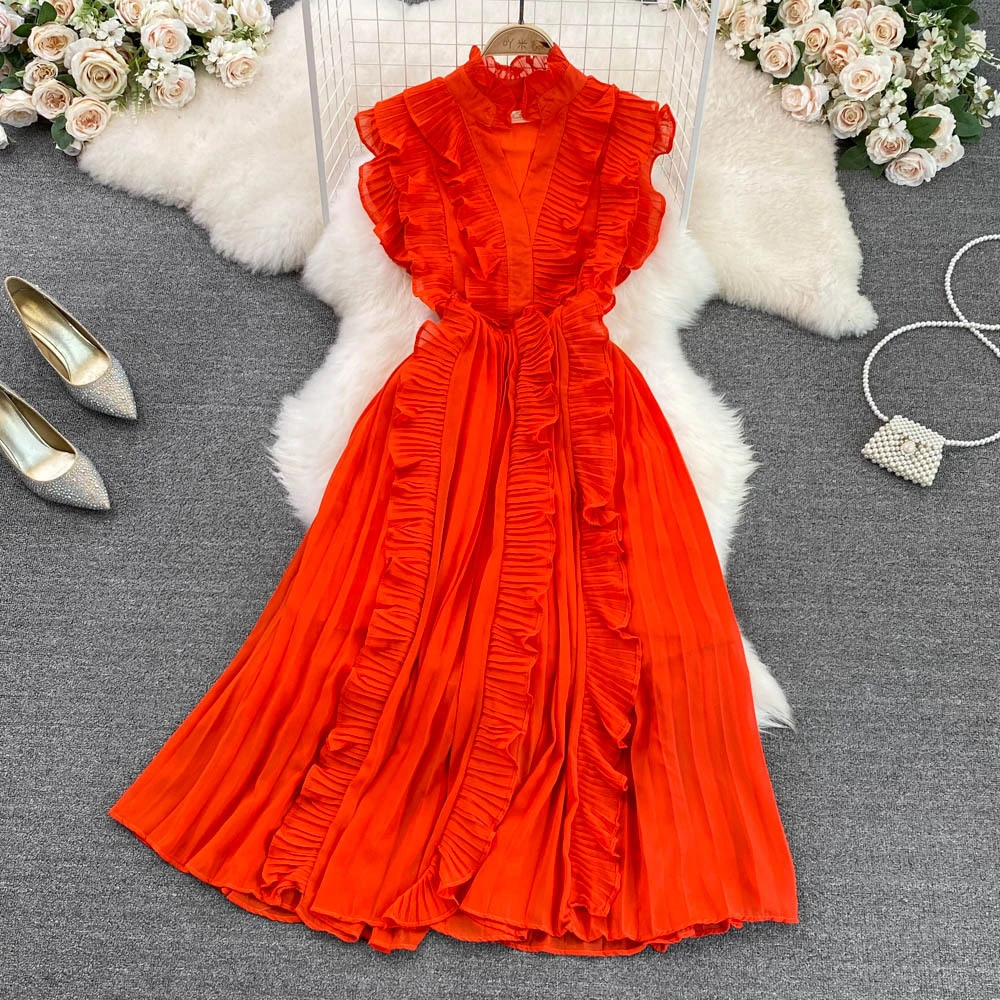 Ladies Fashion Personality Pleated Dress