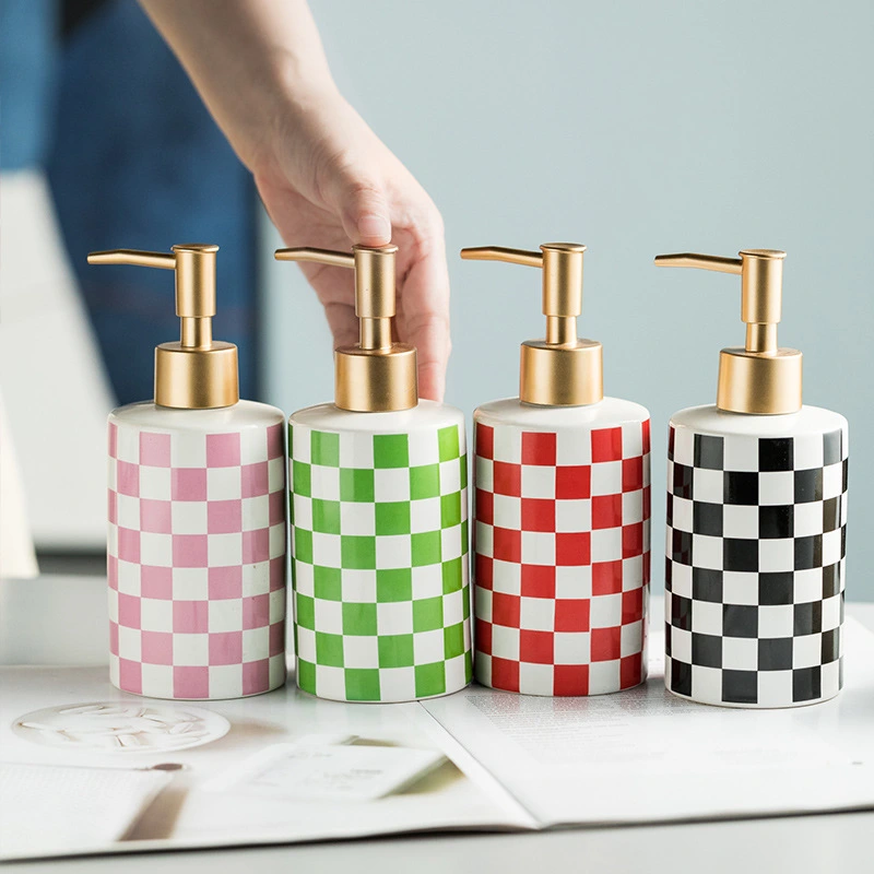 Light Luxury Popular Ceramic Hand Sanitizer Shower Gel Shampoo Conditioner Hotel Storage Bottle