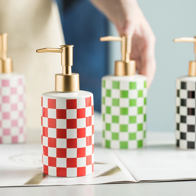 Light Luxury Popular Ceramic Hand Sanitizer Shower Gel Shampoo Conditioner Hotel Storage Bottle