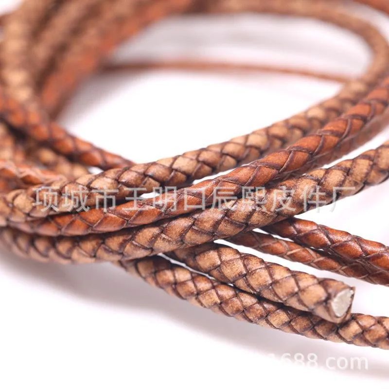 Braided Leather Cord DIY Bracelet Leather Cord Retro Leather Cord Jewelry Making Leather Cord