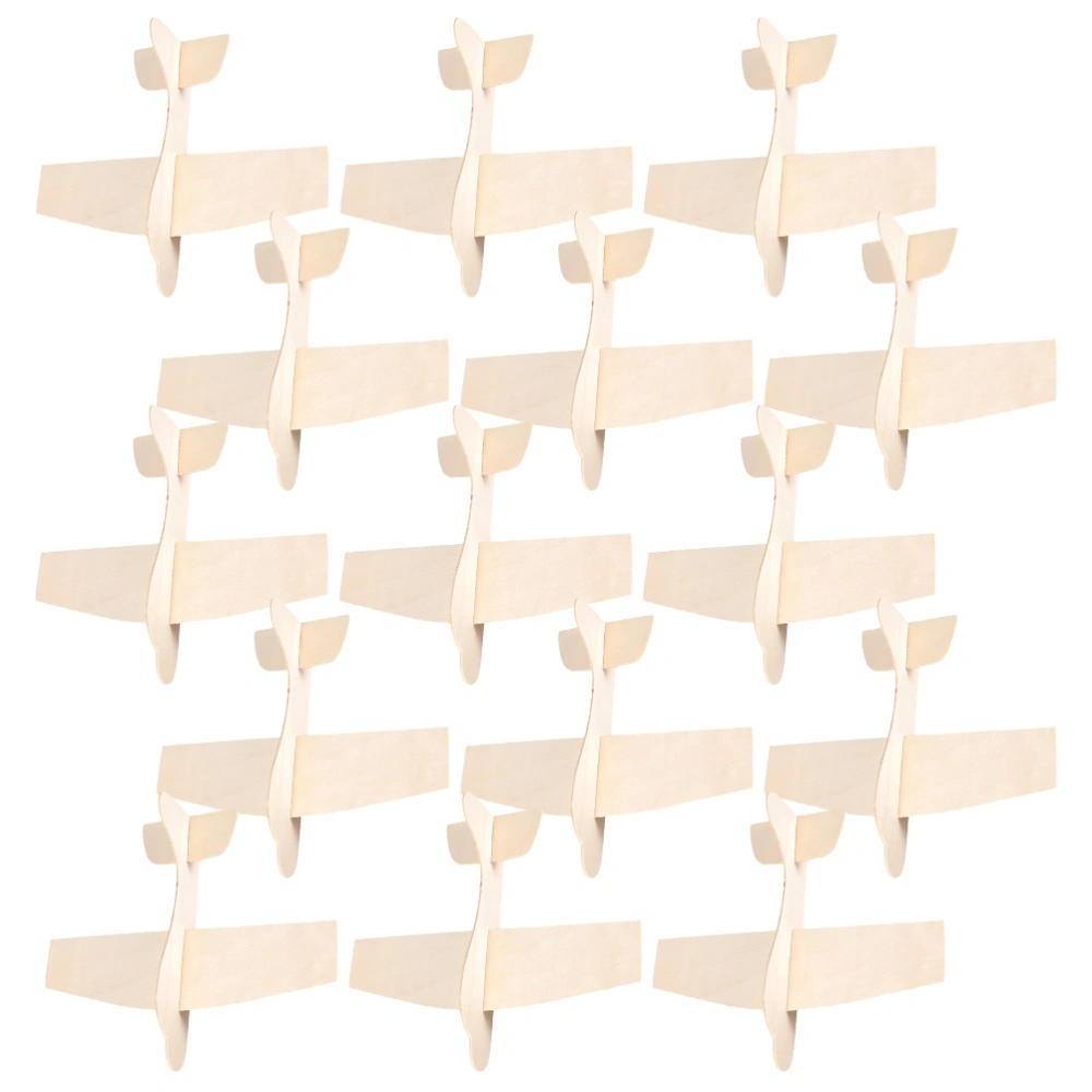 15pcs Wood Assemble Airplane Models Wooden DIY Blank Painting Plane Party Favors