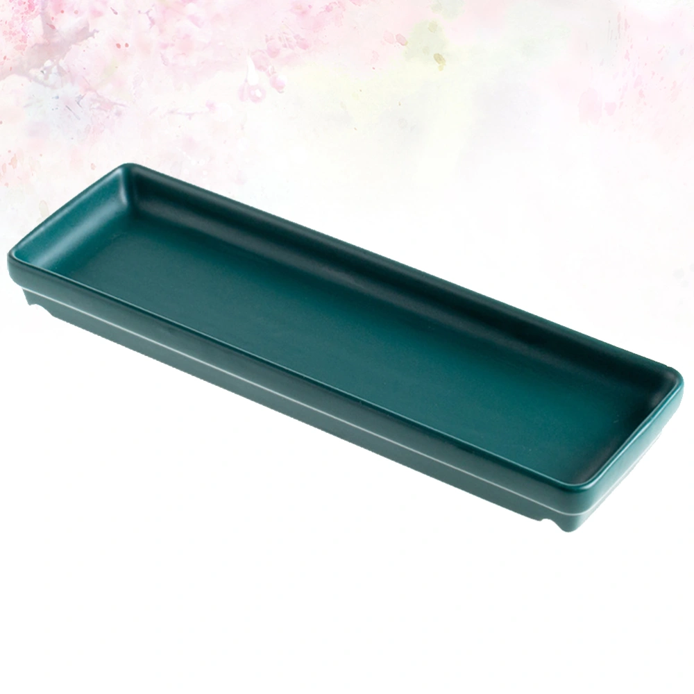 Long Sushi Plate Home Restaurant Dish Ceramics Snack Tableware Food Serving Dish Tray (Green)