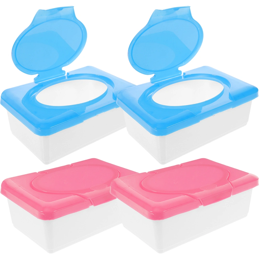 4pcs Household Wipes Holder Wipes Dispenser Box with Lid Wipe Box for Living Room