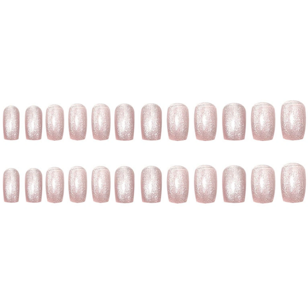 24pcs Press on Nails Short Fake Nails Glue on Nails Decorative False Nail for Women