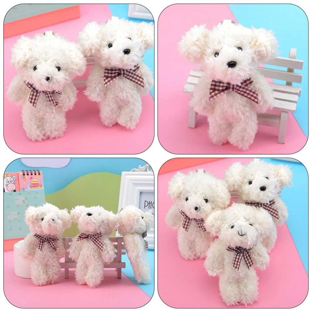 4Pcs Cartoon Stuffed Puppy Key Chain Pendants Plush Pendants Bag Hangings